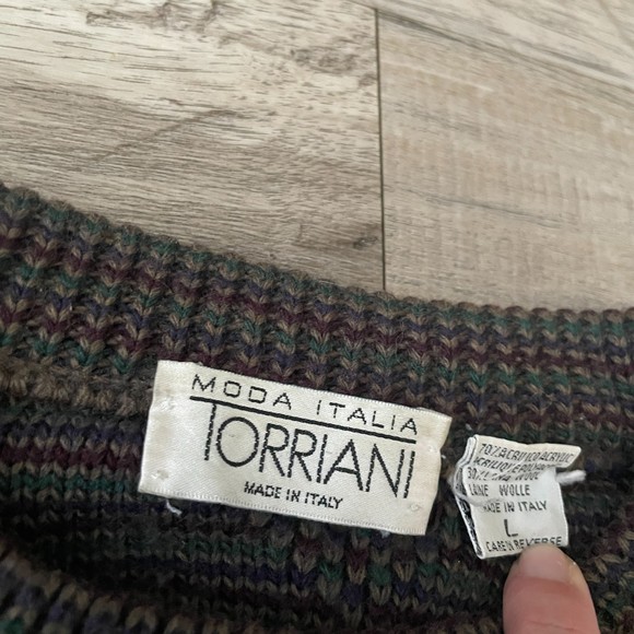 Vintage Torriani Made in Italy Men's Sweater Acrylic Wool Knit Large - Picture 2 of 3